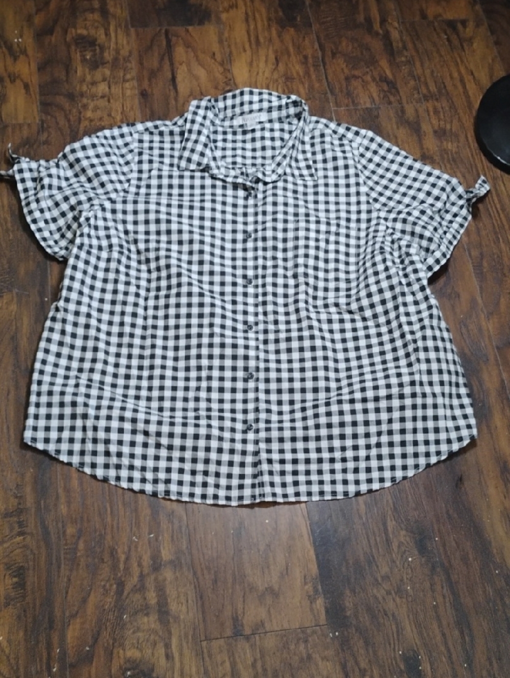 Black and White Gingham Button Shirt - Classic Check Print